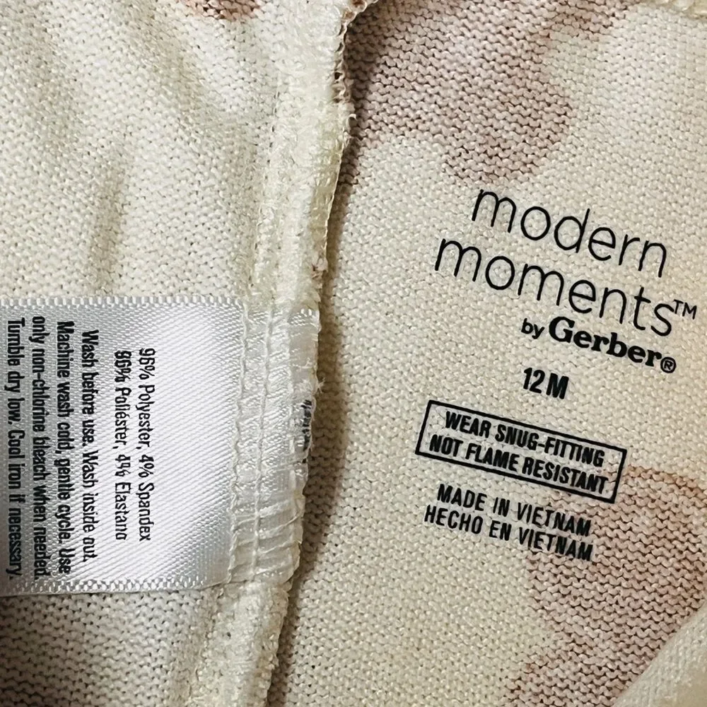 NWT modern moments by Gerber soft pajama Sz 12M